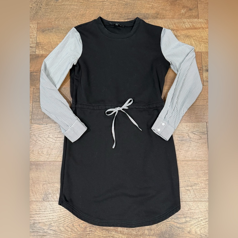 Walter Baker Anthropologie Angela Collared Layered-Look Black Dress